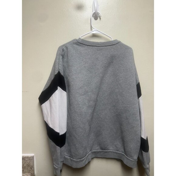 NIKE Box Logo Print Sweatshirt XL Gray Cotton Brushed Lining Side Slit Zip AIR - Picture 4 of 6